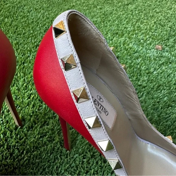 Valentino rockstud peep toe heels